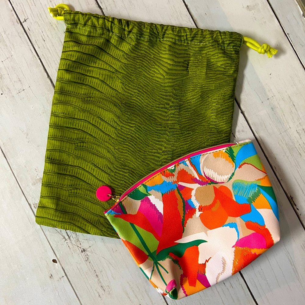 Ipsy Coordinating Cosmetic Bag Bundle, Set of 2, Bright Tropical Floral